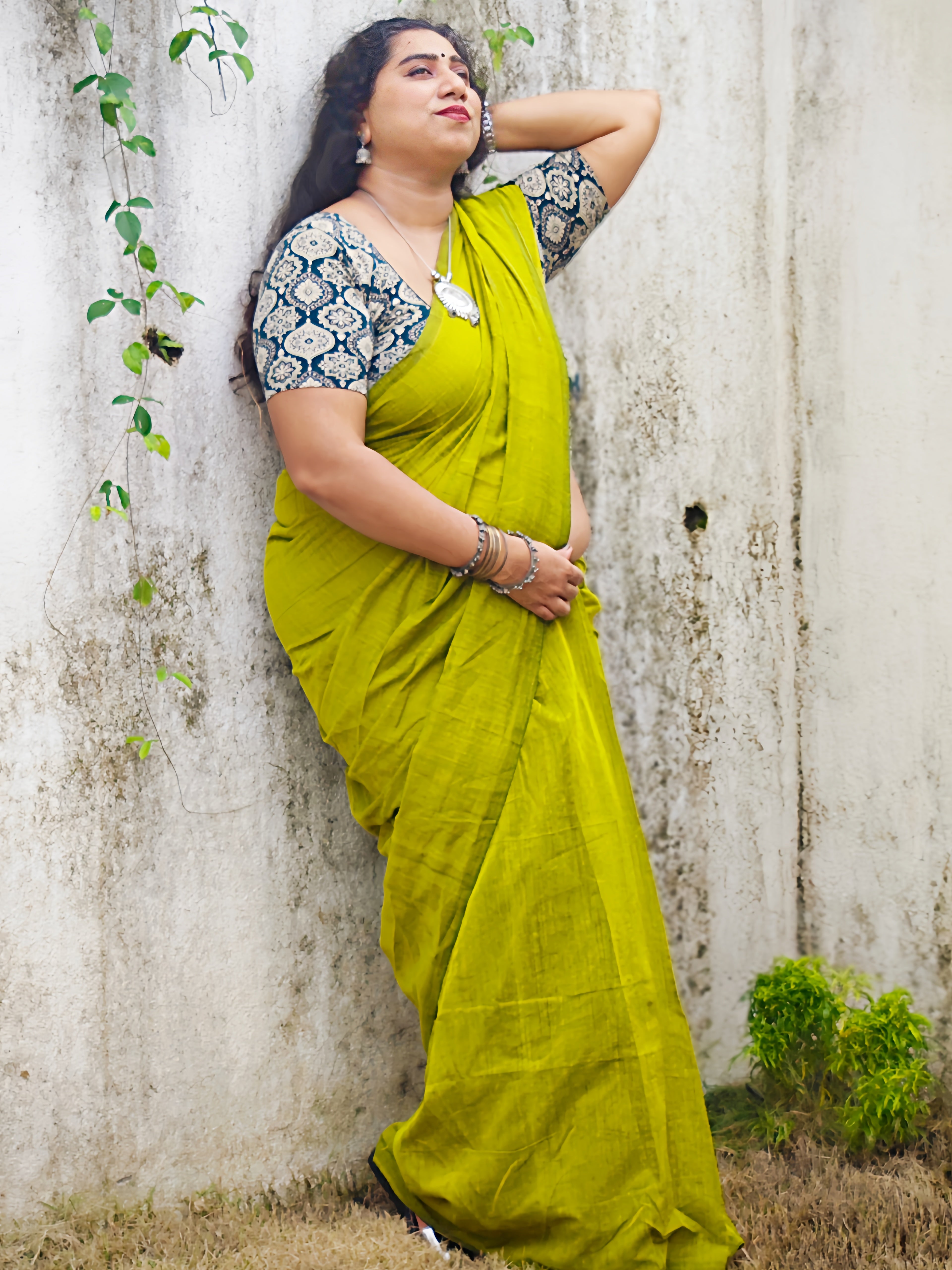 Mustard Yellow Khadi Cotton Saree with Black Running Blouse for women by Vyra Fashion, perfect for daily wear, office wear and festive occasions.