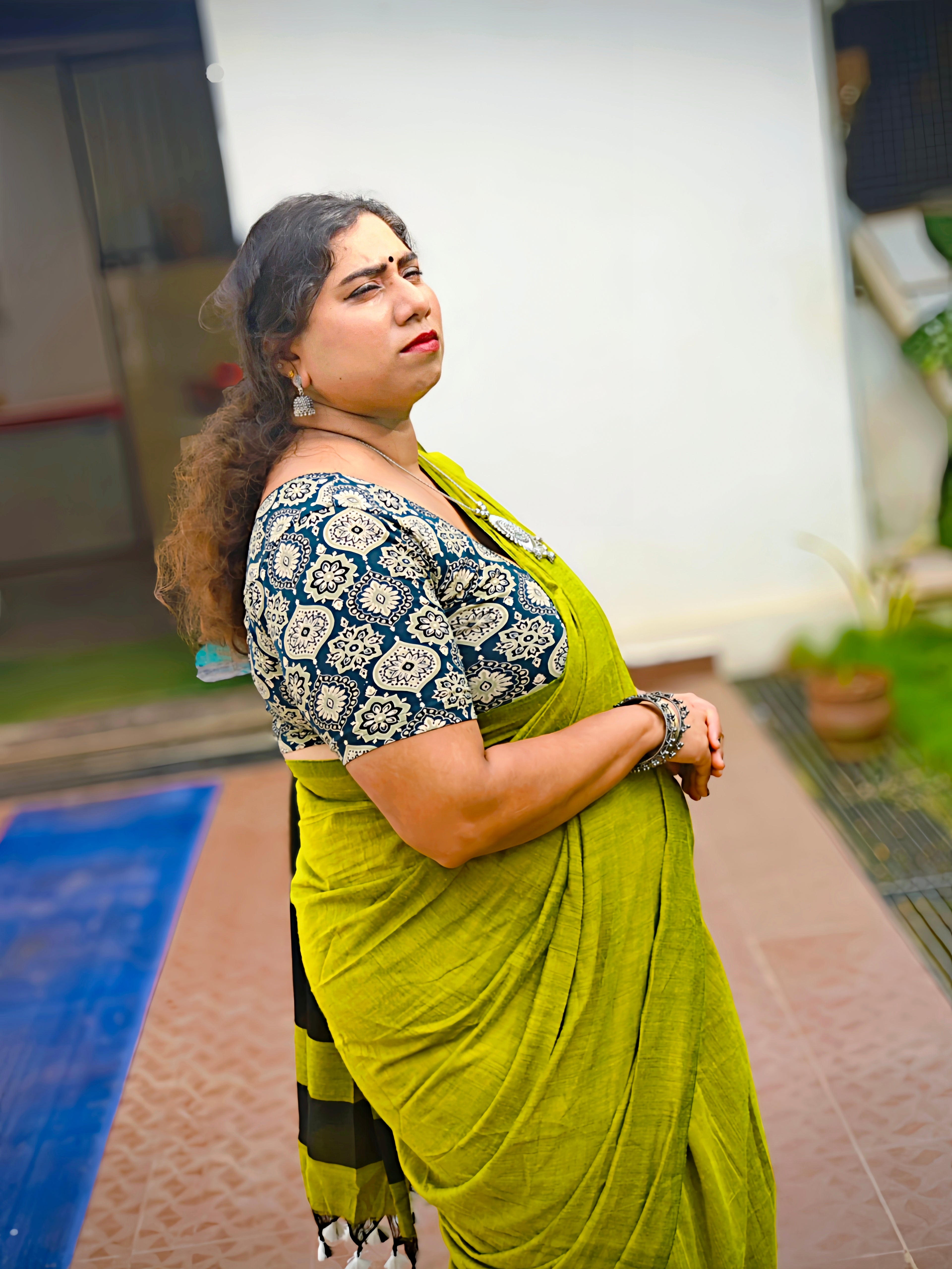 Mustard Yellow Khadi Cotton Saree with Black Running Blouse | Soft Daily Wear Saree
